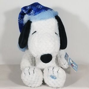 Snoopy Santa Blue Hat Christmas Musical Light Up Plush 2018 CVS NWT Snowflakes